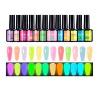 Hlagmix Smalto Gel Fluorescente al Buio,Kit Smalti Gel Fluorescenti | Portatile per Matrimonio Viaggio Foto Palco Spettacolo Festival Musica Feste Donne