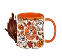 Hlagmix Tazza di Halloween - 350 ml Creepy Horror Mug - Ceramica da viaggio estetica da cucina per uomini donne amanti colleghi, feste, compleanni, vacanze, Ringraziamento, autunno autunno decorazione