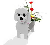 HLASMSPE Vaso per piante per cani maltese, vaso da fiori per decorazioni da giardino, piccolo cucciolo regalo per donne, contenitore per piante a forma di cane, 34 x 24 cm