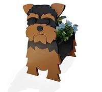 HLASMSPE Yorkshire Terrier - Vaso da fiori per decorazione da giardino, piccolo cucciolo regalo per donne, contenitore per piante a forma di cane, 43 x 25 cm