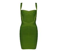 HLBandage Women's Spaghetti Strap Solid Mini Rayon Bandage Dress(M,Verde Dell'esercito)