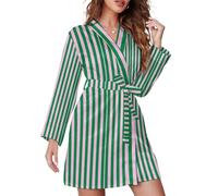 HLBSDM Accappatoio da Donna a Maniche Lunghe con Cintura e Stampa di di Cane Arancione e Osso, Morbido, Leggero, Sexy e Carino, Ideale per Il Tempo Libero.