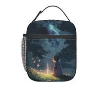 HLBSDM Animals Girl Under The Starssfwork Borsa termica portatile e leggera per il pranzo - Borsa piccola riutilizzabile per donne e adulti al lavoro, in viaggio o per picnic