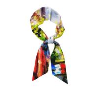 HLBSDM Arco di Trionfo Parigi Francia Sfondo dipinto Sciarpa lunga in raso Sciarpa da collo alla moda multiuso