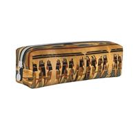 HLBSDM Astuccio portapenne con cerniera in pelle per donne nell'antico Egitto, grande capacità, resistente e portatile