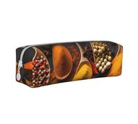 HLBSDM Astuccio portapenne con cerniera in pelle Spices, grande capacità, resistente e portatile