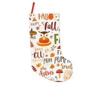 HLBSDM Autunno L'autunno è qui Stampa Calza di Natale Grande 18" Calza di Natale per Bambini Decorazioni da Appendere Personalizzate per la Famiglia Decorazioni e Regali di Natale