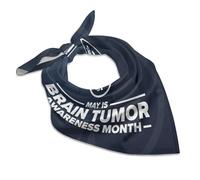 HLBSDM Bandana grigia con nastro per il mese della consapevolezza dei tumori cerebrali, per uomo e donna, fascia per capelli, sciarpa quadrata, sciarpa da collo, polsino, turbante