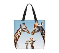 HLBSDM Bolso de mano para mujer, colorido, con diseño de jirafas, para amantes de los fans, con cremallera, de gran capacidad, reutilizable, para supermercado.