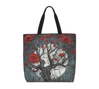 HLBSDM Bolso de mano para mujer, con diseño de perro y maleta, con cremallera, de gran capacidad, reutilizable, para la compra.