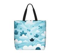 HLBSDM Bolso de mano para mujer, diseño de nubes, con cremallera, de gran capacidad, reutilizable, para supermercado