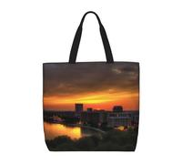 HLBSDM Bolso de mano para mujer, diseño de sushi japonés en negro, con cremallera, reutilizable, de gran capacidad