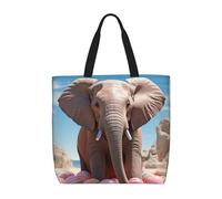 HLBSDM Bolso de mano para mujer, estilo biblioteca, con cremallera, reutilizable, de gran capacidad