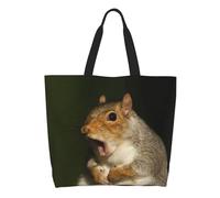 HLBSDM Borsa a tracolla Borsa della spesa con scoiattolo carino, carina, borsa per la spesa con scoiattolo, borsa di tela