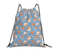 HLBSDM Borsa compatta a due spallacci con coulisse, vivace stampa floreale tropicale, elegante borsa da palestra per l'avventura