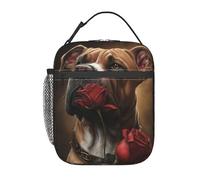 HLBSDM Borsa per il pranzo con stampa di cane Rottweiler, riutilizzabile, carina, per donne e uomini adulti, borsa termica a prova di perdite per il lavoro, l'ufficio, i viaggi e i picnic.