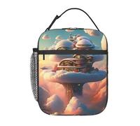 HLBSDM Borsa per il pranzo Landscape Cloud City, porta pranzo per uomo e donna, borsa termica riutilizzabile, piccola borsa frigo a prova di perdite con elevata capacità per lavoro, picnic, campeggio