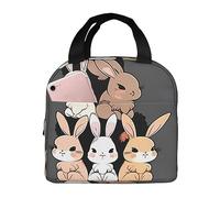 HLBSDM Borsa termica per il pranzo, a forma di coniglietto, per congelare il pranzo, impermeabile, bento box per il pranzo, per donne e uomini, per picnic, ufficio, spiaggia