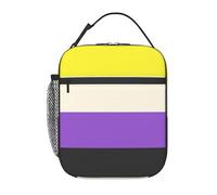 HLBSDM Borsa termica per il pranzo con bandiera LGBT Pride Cosmic Latte non binaria, borsa per il pranzo portatile unisex, per campeggio e viaggi