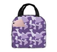 HLBSDM Borsa termica per il pranzo con mosaico irregolare viola astratto, borsa per il pranzo congelabile, impermeabile, bento box per il pranzo da donna e da uomo, per picnic, ufficio, spiaggia