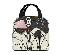 HLBSDM Borsa termica per il pranzo con onde in stile stick figure, borsa per il pranzo congelabile, impermeabile, bento box per il pranzo, per donne e uomini, per picnic, ufficio, spiaggia