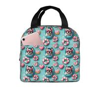 HLBSDM Borsa termica per il pranzo con stampa di un simpatico bulldog francese, per uomini e donne, a prova di perdite, riutilizzabile, grande capacità, per ufficio, lavoro, picnic, viaggi