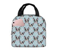 HLBSDM Borsa termica per il pranzo con stampa di un simpatico bulldog francese, per uomini e donne, a prova di perdite, riutilizzabile, grande capacità, per ufficio, lavoro, picnic, viaggi