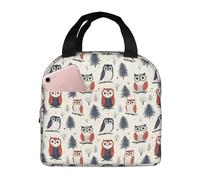 HLBSDM Borsa termica per il pranzo con stampa gufo nel bosco, porta pranzo per uomo e donna, borsa termica riutilizzabile a prova di perdite, grande capacità, per ufficio, lavoro, picnic, viaggio