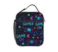 HLBSDM Borsa termica per il pranzo Game On per uomo e donna, con manico removibile.