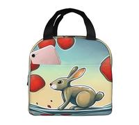 HLBSDM Borsa termica per il pranzo Il coniglio ama le mele, borsa per il pranzo bento impermeabile, borsa per il pranzo da donna e uomo, per picnic, ufficio, spiaggia