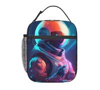 HLBSDM Borsa termica riutilizzabile Astronauts On The Move - Piccola borsa frigo a prova di perdite, carina e capiente, ideale per uomini e donne al lavoro, picnic e campeggio.