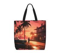 HLBSDM Borsa tote per donna, borsa a tracolla con cerniera, borsa a mano, grande capacità, riutilizzabile, con motivo a polpo nel mare