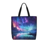 HLBSDM Borsa tote per donna, borsa a tracolla con cerniera, borsa a mano, grande capacità, riutilizzabile, con motivo a polpo nel mare