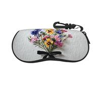HLBSDM Bouquet di fiori di campo con un nastro nero, custodia portatile per occhiali, borsa leggera per occhiali da sole, custodia per occhiali da vista