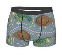 HLBSDM Boxer da Uomo con Stampa di Kiwi e Pappagallo Kakapo, Traspiranti ed Elasticizzati, Ideali per Lo Sport.