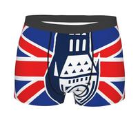 HLBSDM Boxer da Uomo Traspiranti ed Elasticizzati con Bandiera Britannica Union Jack e Big Ben di Londra.