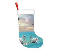 HLBSDM Calza della Befana da 17,7 pollici Canzone del Cigno Bianco, calza della Befana da camino, decorazioni natalizie da appendere al camino per la stagione delle feste in famiglia