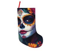 HLBSDM Calze di Natale con stampa a teschio da donna, grandi 18 pollici, per bambini, decorazioni appese personalizzate per decorazioni e regali di Natale per la famiglia