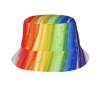 HLBSDM Cappelli a Secchiello LGBT con Cuore Arcobaleno LGBT Gay Pride Unisex per L'Estate, i Viaggi e la Spiaggia, da Pescatore per Uomo, Donna e Ragazzi.