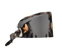 HLBSDM Cappelli da donna con stampe di razze canine, berretti da infermiera, cappelli da lavoro regolabili con tasca per coda di cavallo e laccetti.