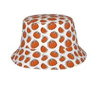 HLBSDM Cappello a Secchiello a Forma di Zucca di Halloween, Pieghevole, Ideale per Il Sole, la Pesca, la Spiaggia, L'Estate e Le attività all'aperto.