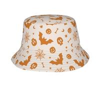 HLBSDM Cappello a Secchiello a Forma di Zucca di Halloween, Pieghevole, Ideale per Il Sole, la Pesca, la Spiaggia, L'Estate e Le attività all'aperto.