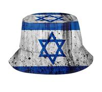 HLBSDM Cappello a Secchiello con Bandiera di Israele, Ideale per L'Estate, i Viaggi, la Spiaggia, Il Sole, per attività all'aperto, Unisex, da Donna e da Uomo.