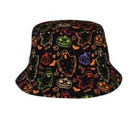 HLBSDM Cappello a Secchiello con Ragnatela a Forma di Zucca Rossa di Halloween, Pieghevole, Ideale per la Pesca, per Uomo e Donna, da Spiaggia, per L'Estate, per Escursioni all'aperto.