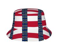 HLBSDM Cappello a Secchiello con Stampa della Bandiera del North Dakota. Elegante Cappello a Secchiello Adatto per la Pesca, la Spiaggia e Il Giardinaggio. Nero.