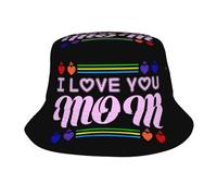 HLBSDM Cappello a Secchiello Ti Voglio Bene Mamma, Cappello da Sole Pieghevole, Cappello da Pesca per Uomo e Donna, Spiaggia, Estate, attività all'aperto, Escursionismo