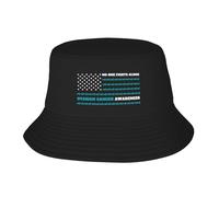 HLBSDM Cappello da Pescatore Nero con Bandiera Americana per la Lotta al Cancro alla tiroide