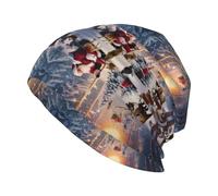 HLBSDM Cappello Lavorato a Maglia da Uomo Adulto Santa Claus And His Partner, Elegante Berretto per Tutte Le Stagioni, con vestibilità Comoda e Leggera, per l'uso Quotidiano all'aperto