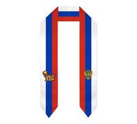 HLBSDM Classe 2024 Bandiera della Russia Stole Sciarpa Fascia Sciarpa per la laurea degli studenti internazionali che studiano all'estero Giorno della laurea