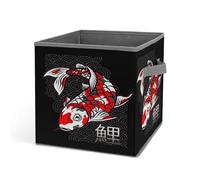 HLBSDM Contenitori portaoggetti in tessuto con stampa completa Koi Japan Pattern, cubi pieghevoli da 10,6 pollici per soluzioni di archiviazione decorative